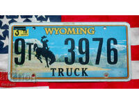American license plate Plate WYOMING USA