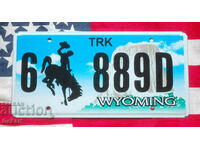US License Plate Plate WYOMING