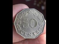 Malta 50 de cenți 1972