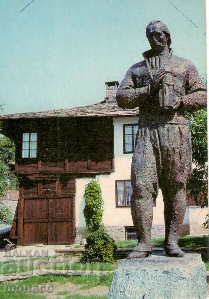 Old postcard - Dryanovo, Monument to Kolio Ficheto
