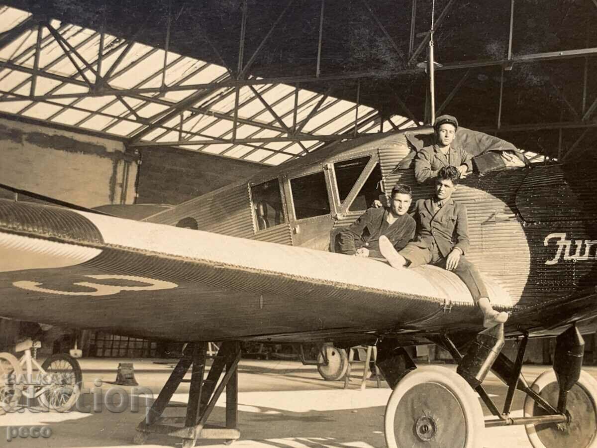 Auction Junkers plane Bozhurishte Airport 1925 old photo Auction Junkers plane Bozhurishte Airport 1925 old photo