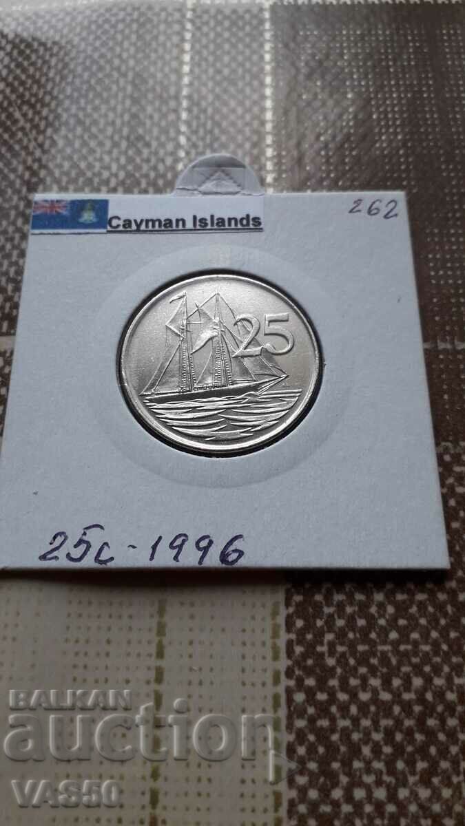 262. CAYMAN ISLANDS 25c. 1996
