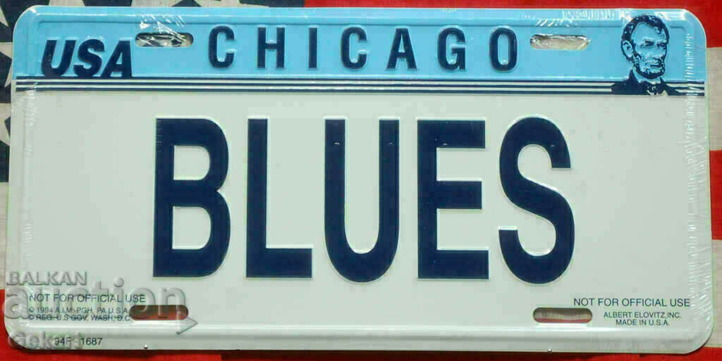 Metal Sign CHICAGO BLUES USA