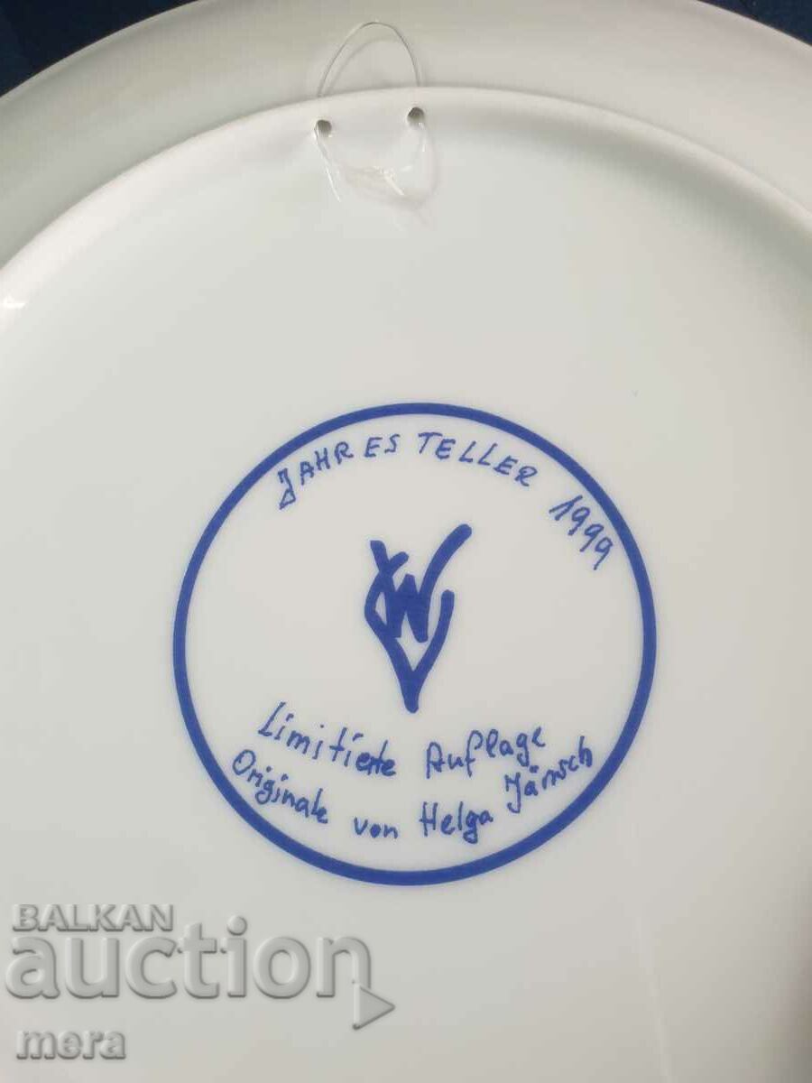 Hand painted designer porcelain wall plate - 5