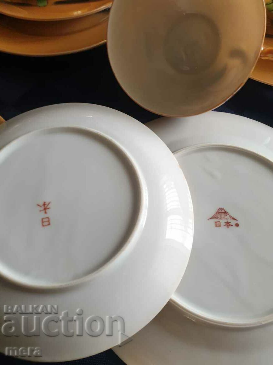 Fine Japanese coffee service with Geisha on the bottom - 35 pieces - 7 Fine Japanese coffee service with Geisha on the bottom - 35 pieces - 7