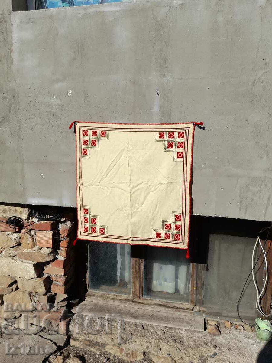 Old tablecloth, checkered