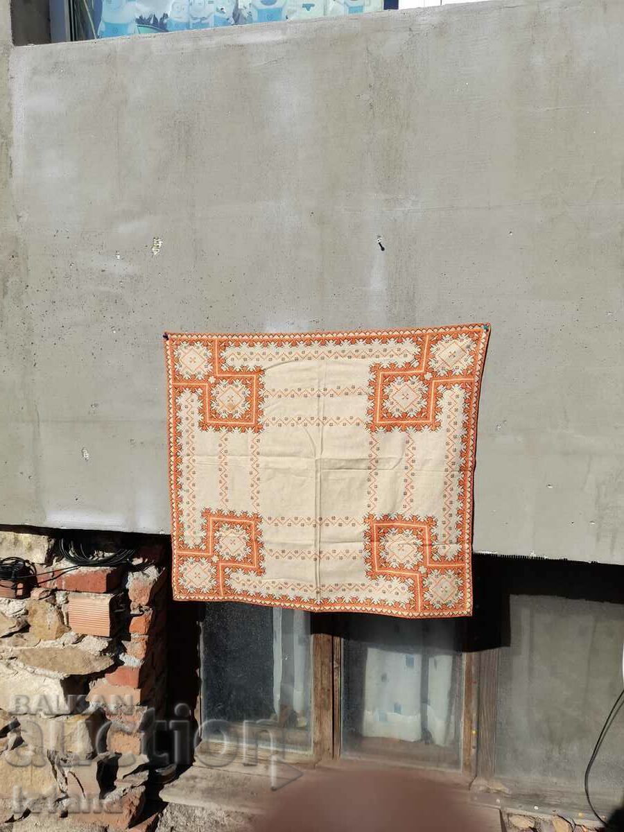 Old tablecloth, checkered