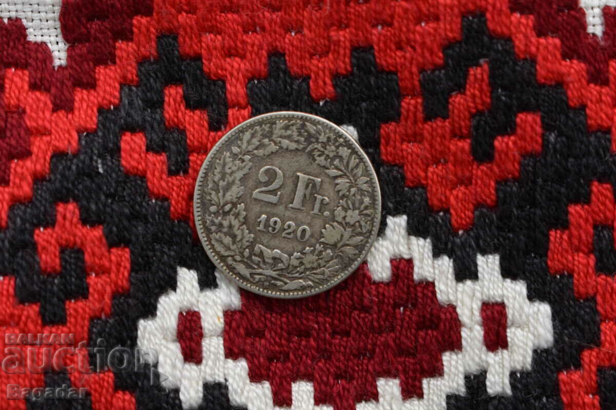 Coin 2 francs 1920 with price 20.00 BGN | € 10.23 Coin 2 francs 1920 with price 20.00 BGN | € 10.23
