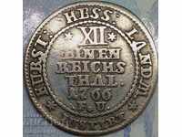 Germania 1/12 taler 1766 Hesse - Kassel Leo argintiu - rar