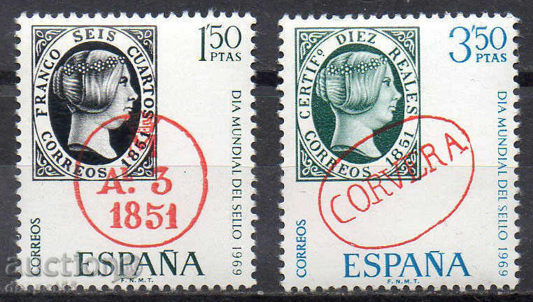 1969. Spania. Ziua Mondială de timbre poștale.