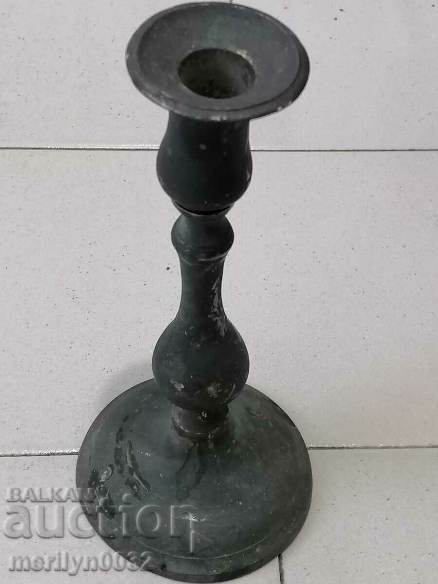 An old brass candlestick