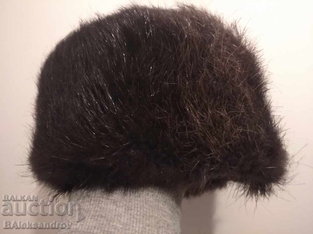Genuine leather hat with fur with price 11.00 BGN | € 5.62