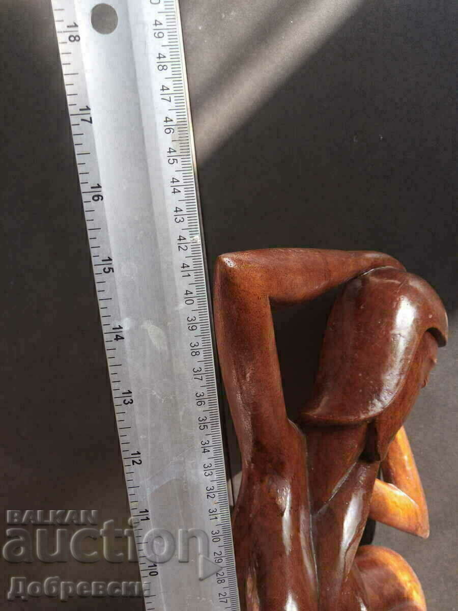 Erotică, femeie, figură, sculptură, panou din lemn. - 5