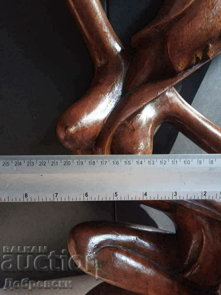 Erotică, femeie, figură, sculptură, panou din lemn. - 6