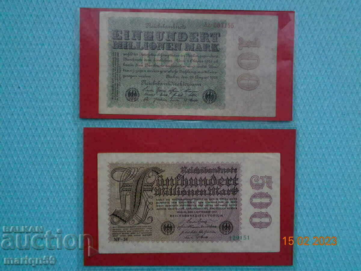 100 +500 milioane Germania -1923 - Excelent