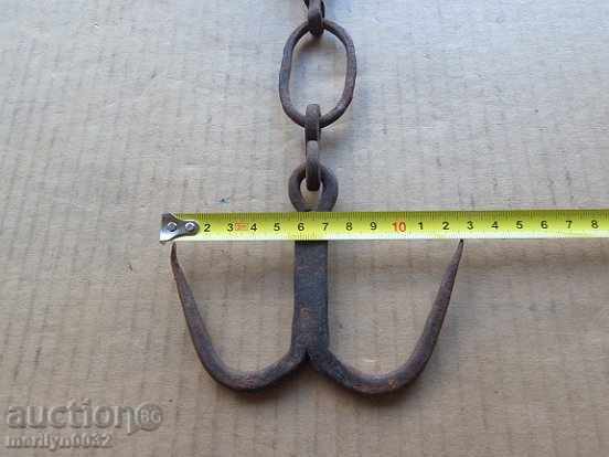 Delivery of An old forged scraping hook, double twin