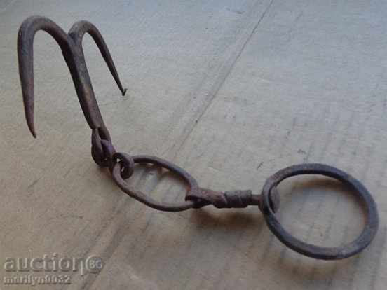 An old forged scraping hook, double twin - 6