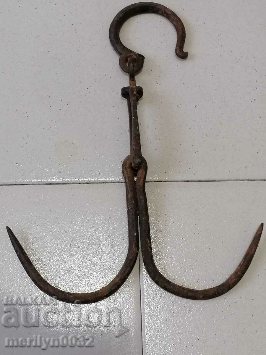 An old forged scraping hook, double twin with price 35.00 BGN | € 17.90 An old forged scraping hook, double twin with price 35.00 BGN | € 17.90