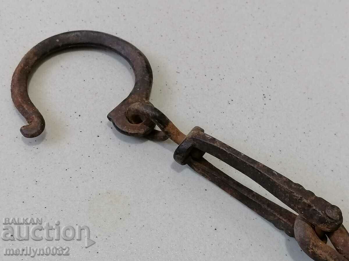 An old forged scraping hook, double twin - 6 An old forged scraping hook, double twin - 6