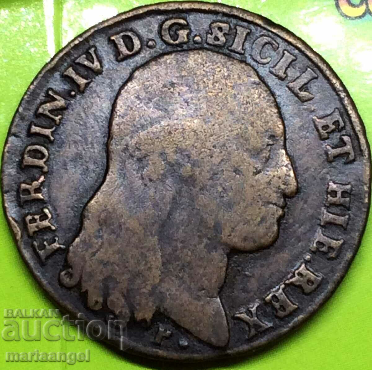 Naples 8 Tornesi 1797 Italy Ferdinand IV 14.28g copper