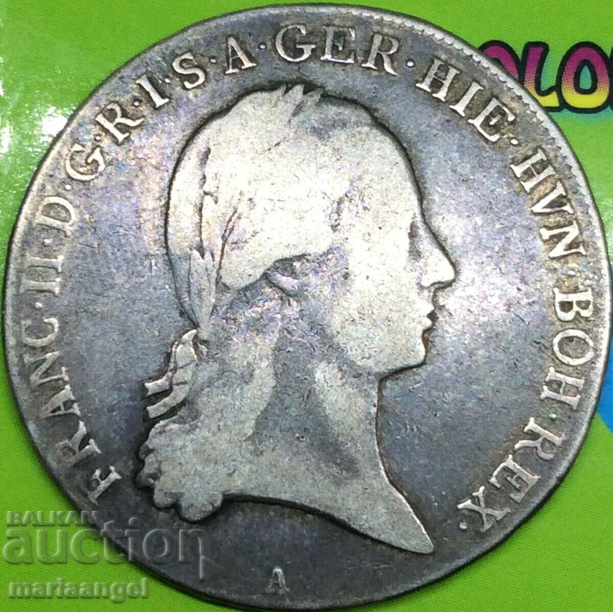 Австрийска Нидерландия 1/2 Талер 1797 сребро Патина