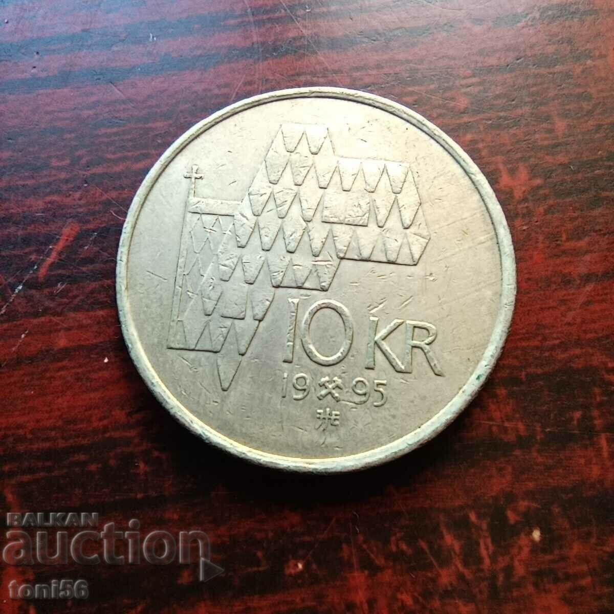 Норвегия 10 крони 1995