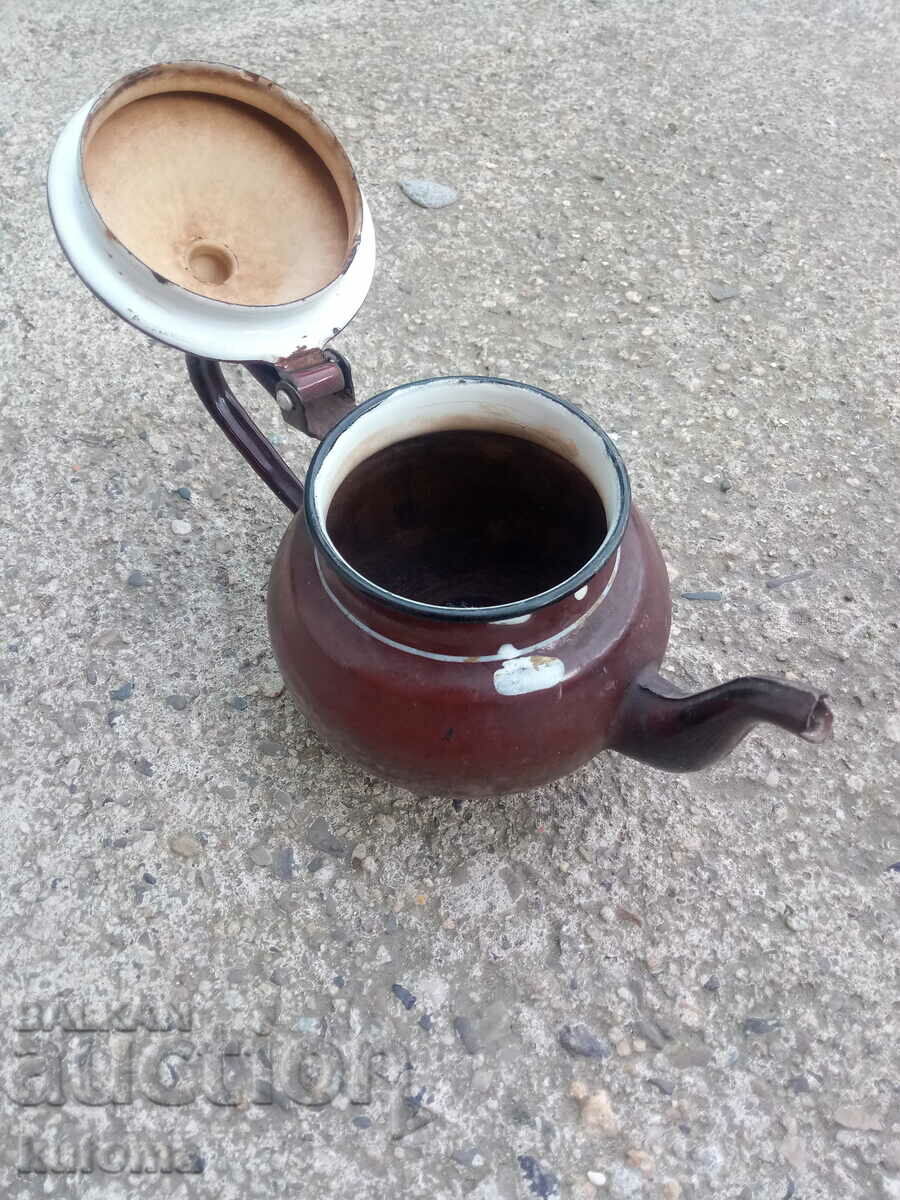 Delivery of Old enamel teapot Delivery of Old enamel teapot