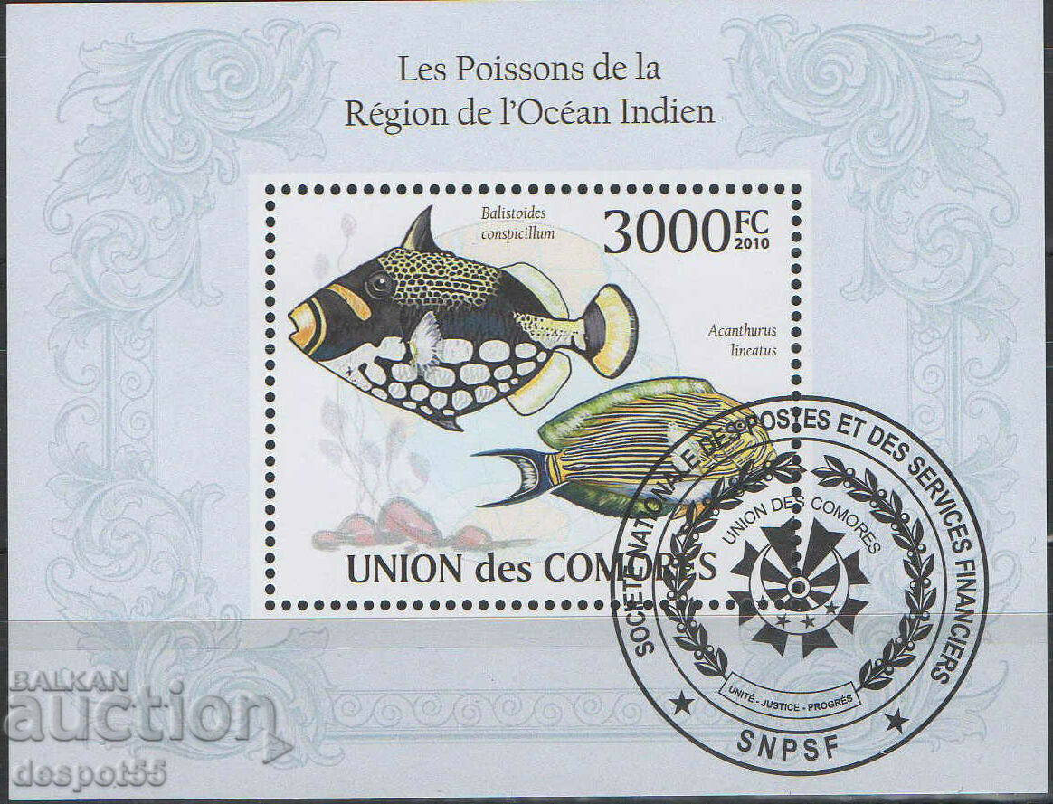 2009. Comoros Islands. Fishes of the Indian Ocean. Block.