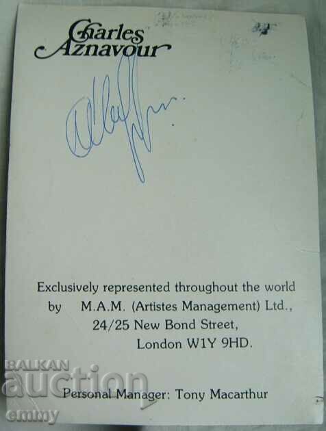 Delivery of Color photo Charles Aznavour. Autograph . Delivery of Color photo Charles Aznavour. Autograph .