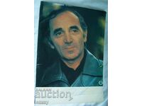 Цветна снимка Charles Aznavour / Шарл Азнавур. Автограф .