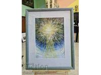 Sticlă frumoasă de ramă de tablouri antică