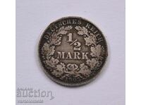 1/2 марка сребро 1905 - Германия