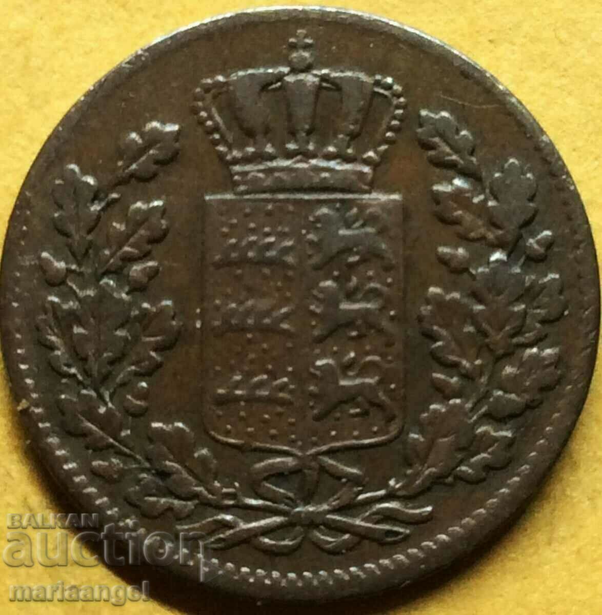 1/2 Kreuzer 1856 Germany Württemberg Cu