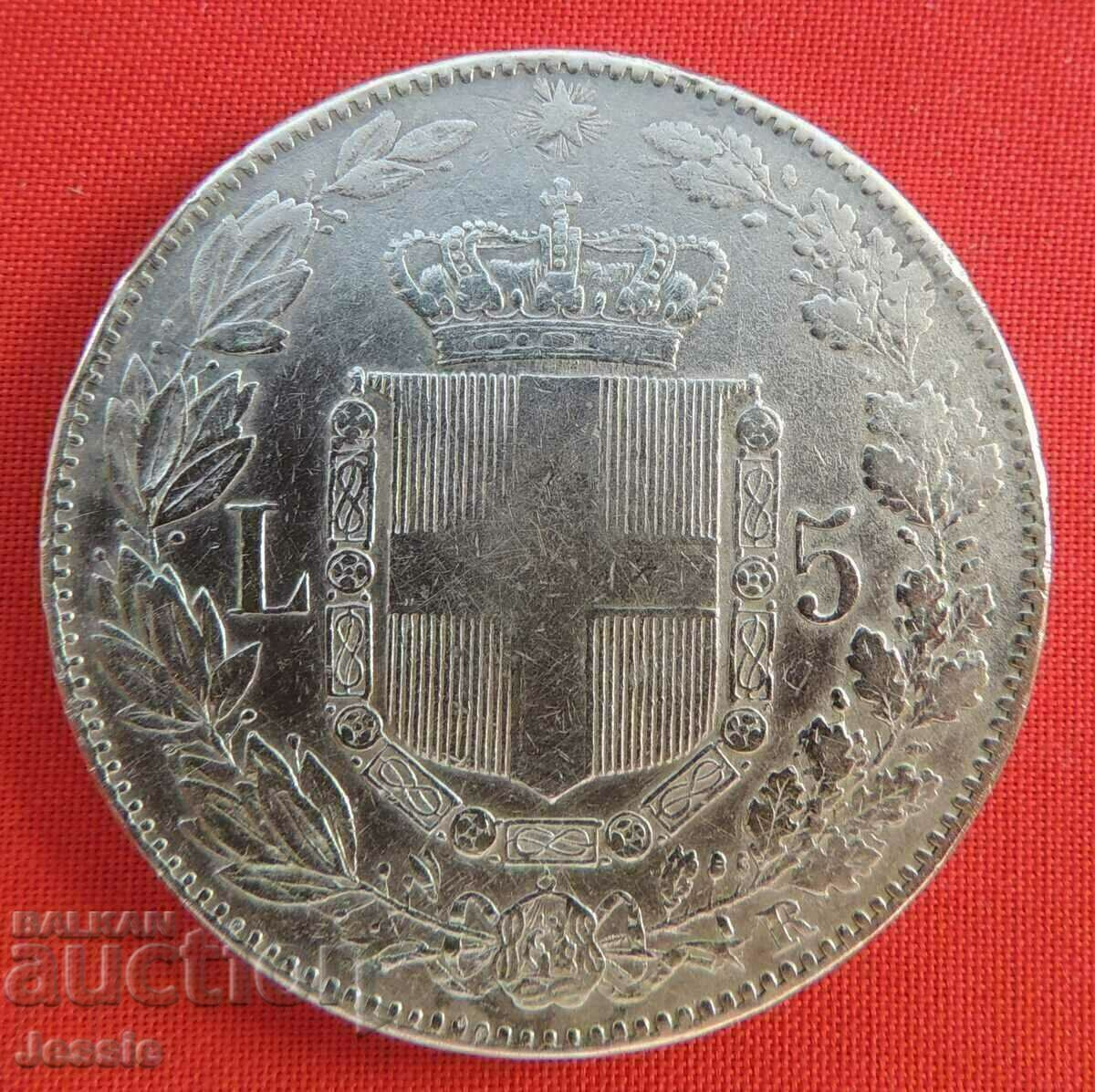 5 lira 1879 Italy silver - NO MADE IN CHINA !