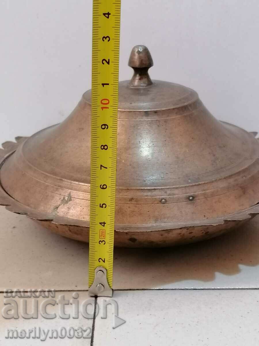 Ottoman Marked Sahan Copper Copper Pot with Tugra and Lid with price 145.00 BGN | € 74.14 Ottoman Marked Sahan Copper Copper Pot with Tugra and Lid with price 145.00 BGN | € 74.14