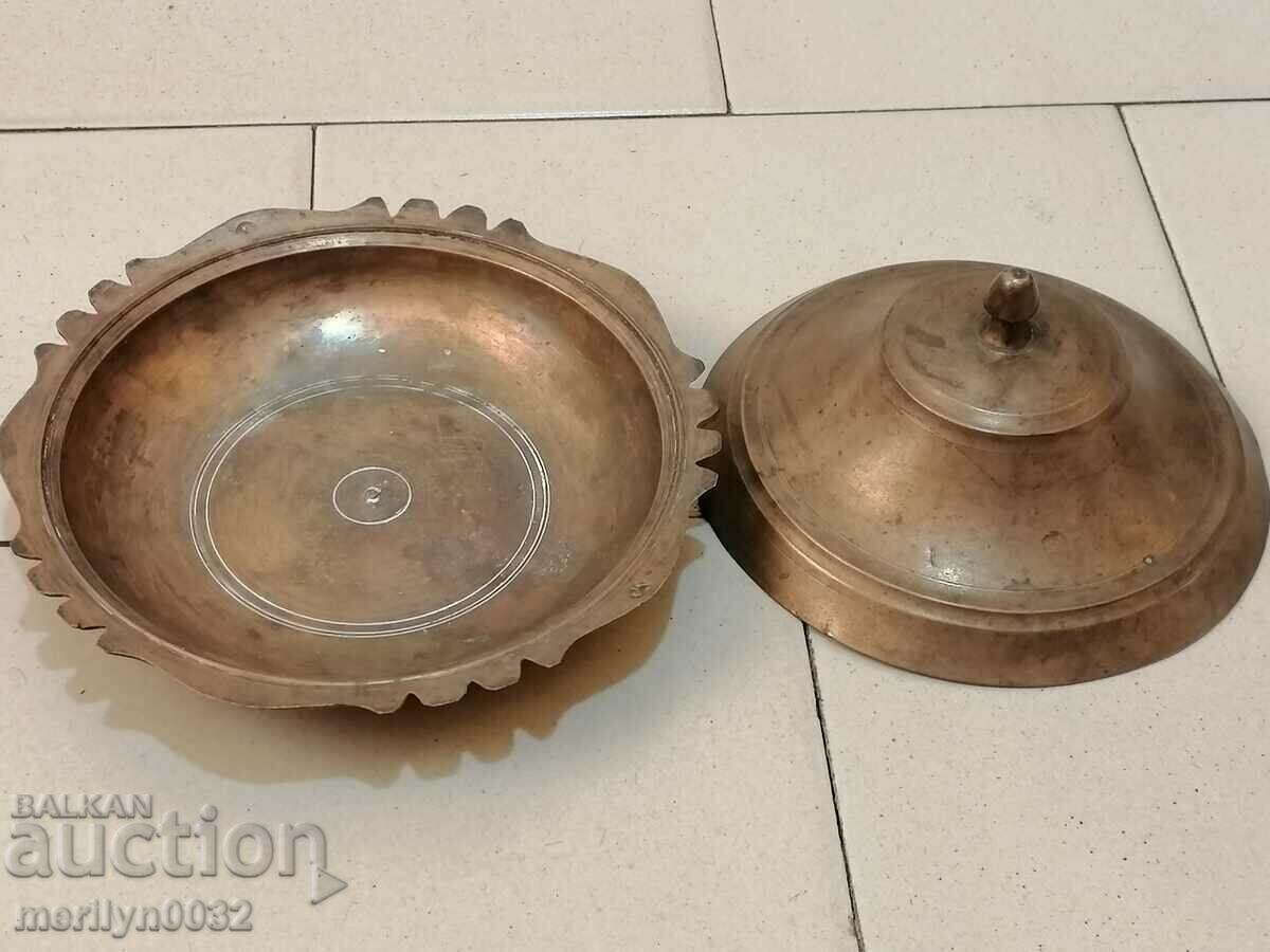 Delivery of Ottoman Marked Sahan Copper Copper Pot with Tugra and Lid Delivery of Ottoman Marked Sahan Copper Copper Pot with Tugra and Lid