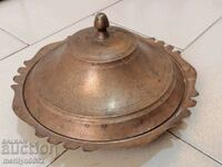 Ottoman Marked Sahan Copper Copper Pot with Tugra and Lid