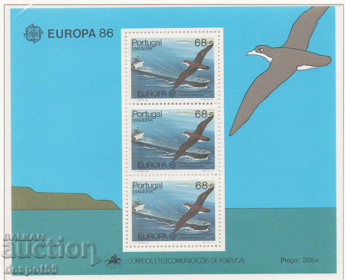 1986. Мадейра. Европа - Опазване на природата. Блок.