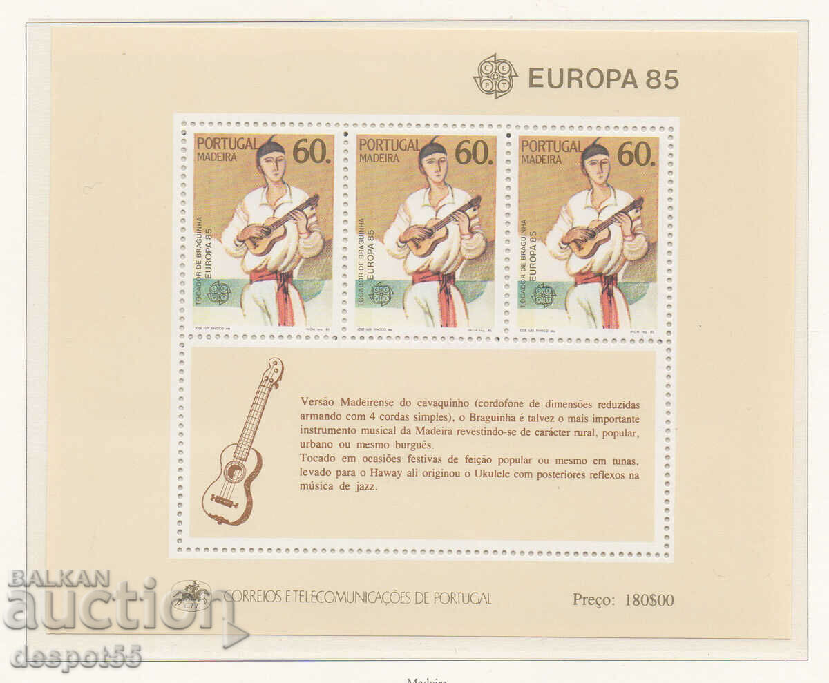 1985. Madeira. Europa - Anul European al Muzicii. Bloc.