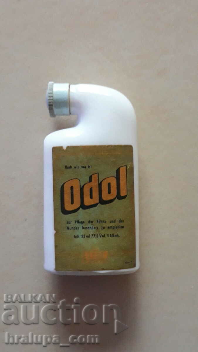 Sticla veche de portelan Odol pentru apa de gura