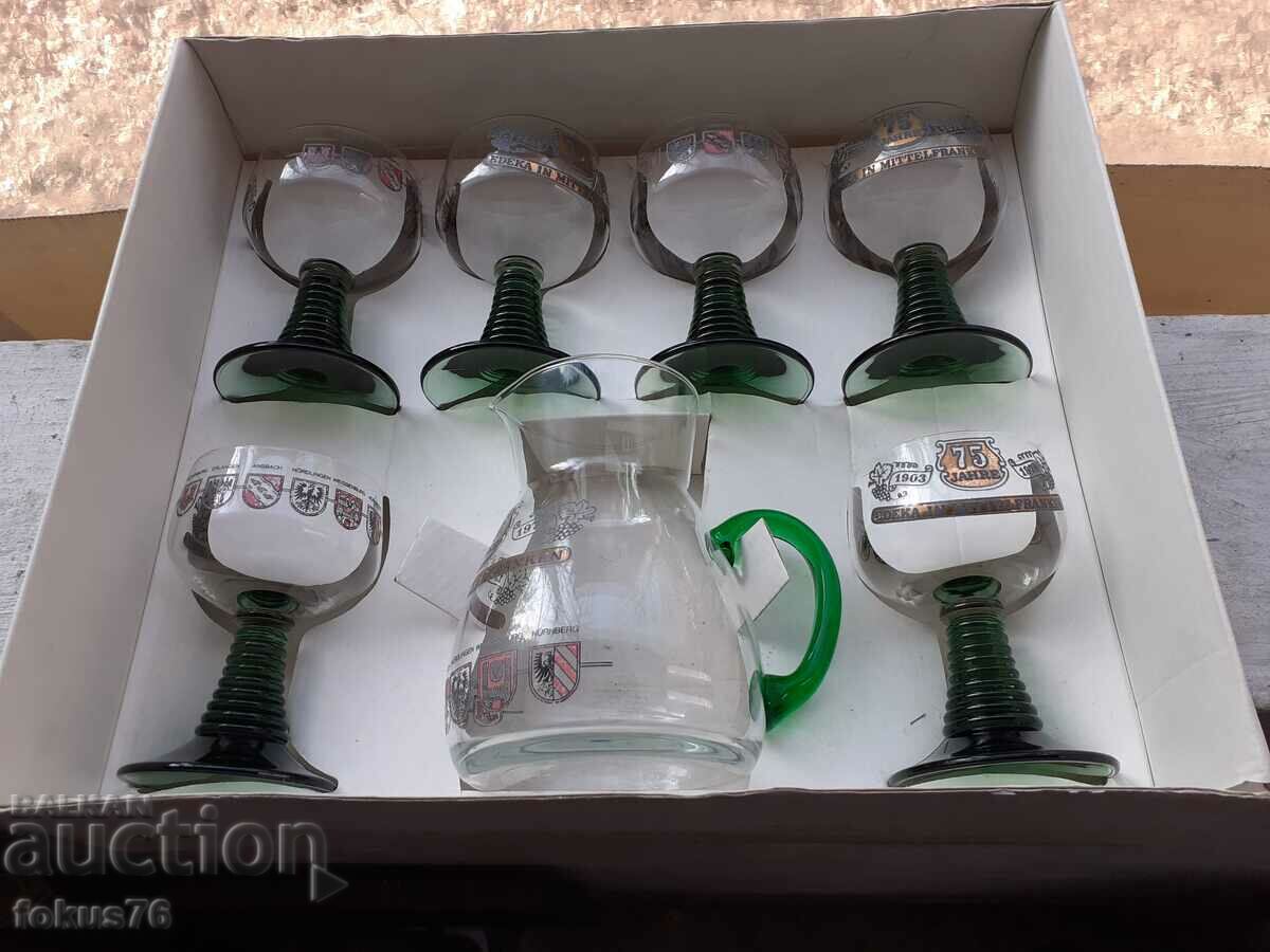 Old German brandy service 6 cups + jug - new with price 129.00 BGN | € 65.96 Old German brandy service 6 cups + jug - new with price 129.00 BGN | € 65.96