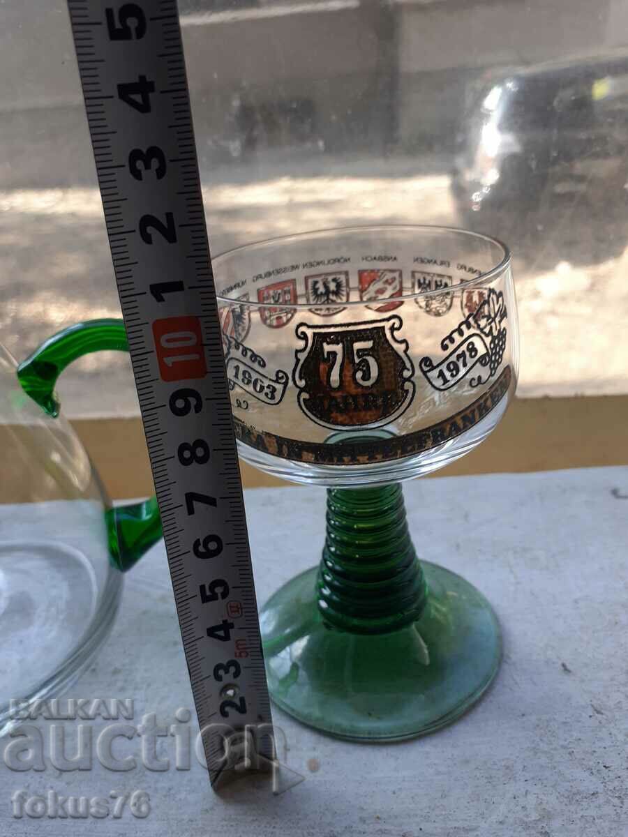 Old German brandy service 6 cups + jug - new - 6 Old German brandy service 6 cups + jug - new - 6