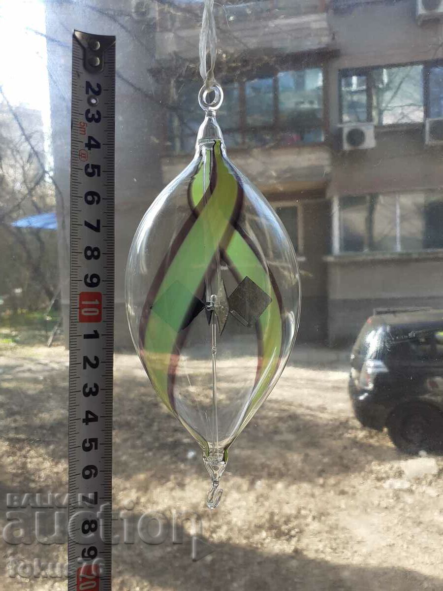 Blown glass ball hand painted super fine with carousel - 6