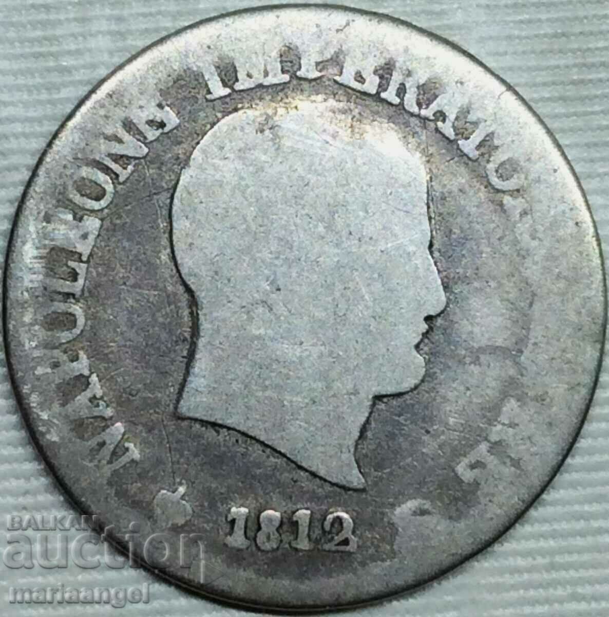 Napoleon 10 soldi 1812 Italy M - Milan silver - rare