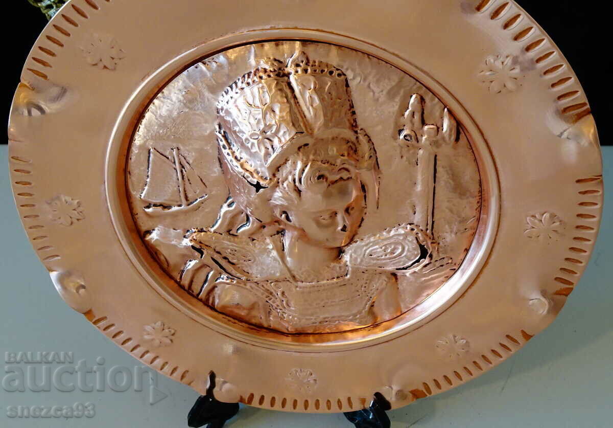 Delivery of Copper panel, copper painting with an English queen, warship Delivery of Copper panel, copper painting with an English queen, warship