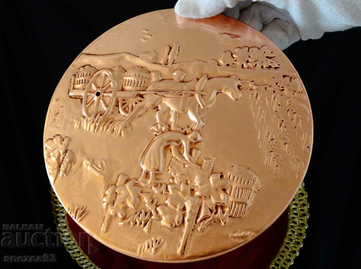 Copper panel, copper picture Vintage. - 5