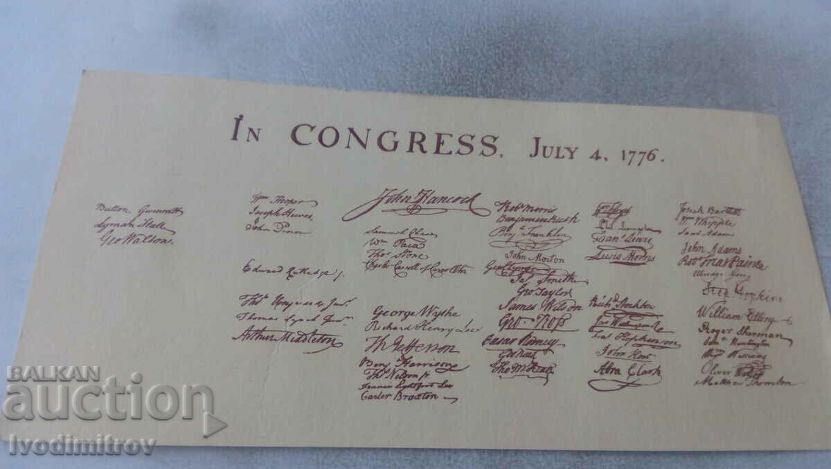 Semnăturile părinților fondatori ai Americii 1776