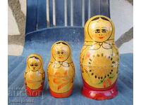 Russian matryoshka doll set of 3 Soviet matryoshka dolls