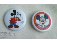 Insigna - personaj de desene animate Mickey Mouse, 2 piese