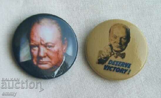 Badge - Winston Churchill, Great Britain, 2 pieces